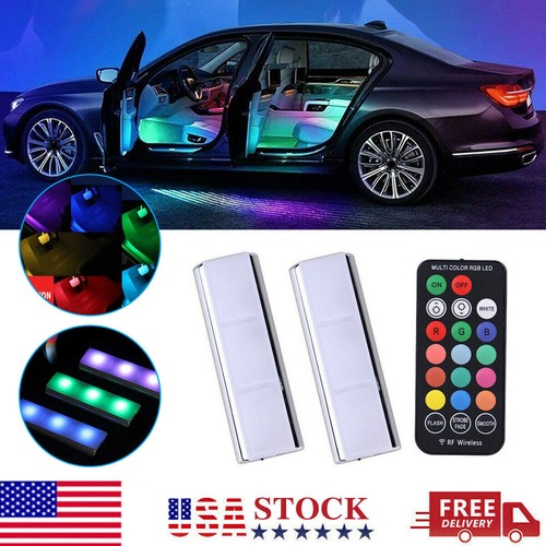 Wireless Control RGB LED Lights Car Interior Floor Decor Atmosphere