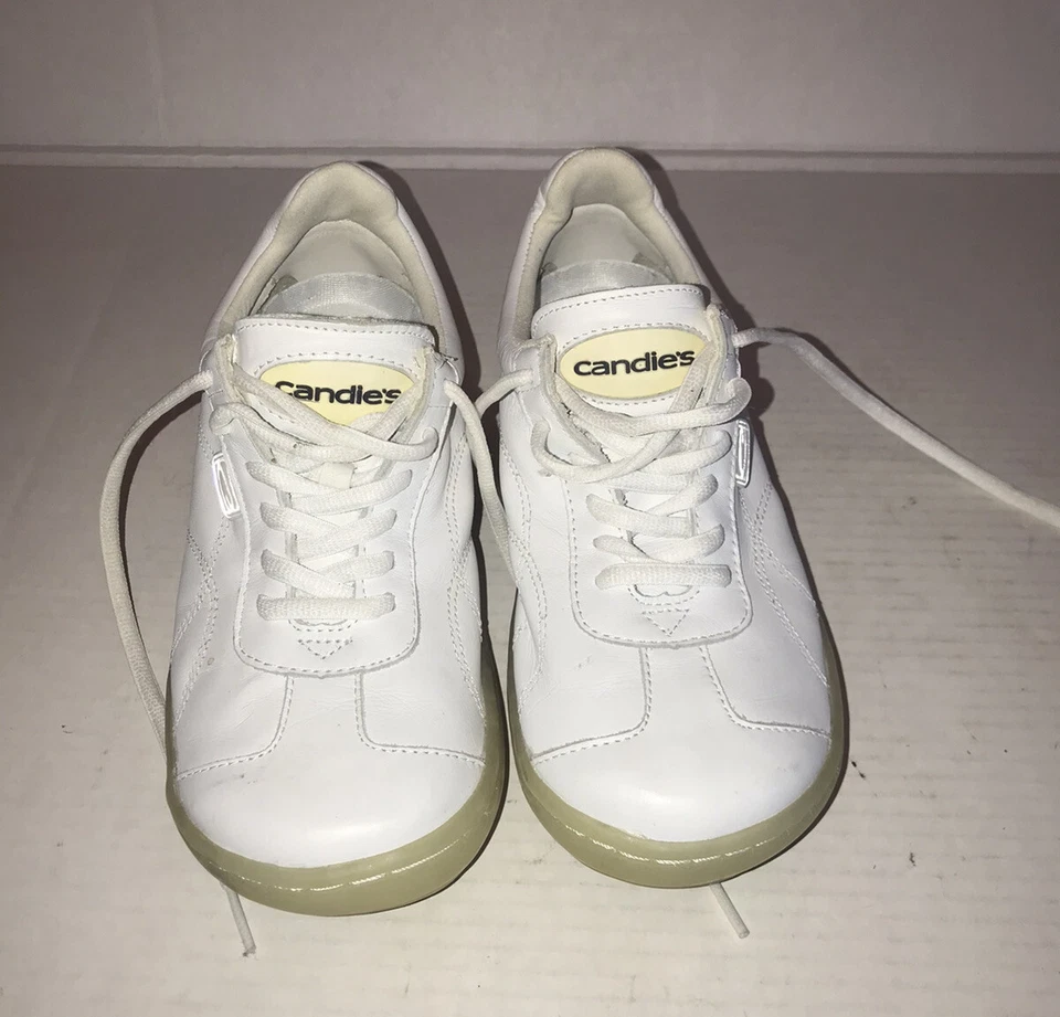 De Colección Años 90 Y2K Caramelos Blanco Redondo Puntera Cuadrada Suela Transparente Tenis Zapatos Talla 7 RARO Foto 2 de 4