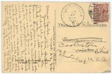 Aden, 1922 Egypt PPC to USA w/GB 1 1/2p, ADEN PAQUEBOT cds