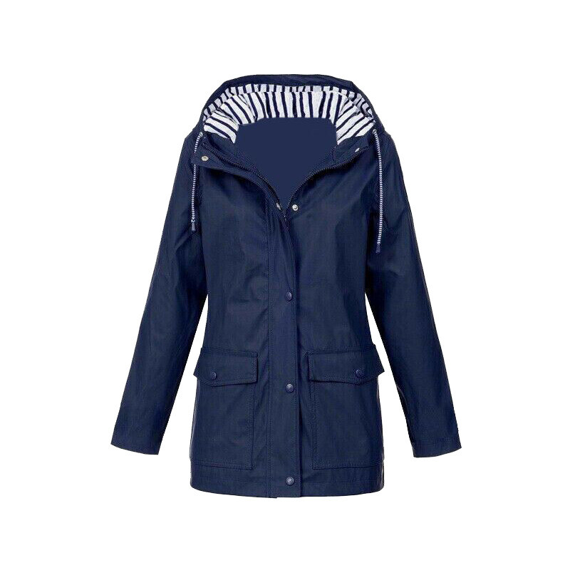Ladies Outdoor Wind Rain Forest Jacket Coat Plus Size Womens Waterproof Raincoat