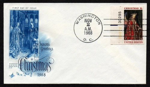 USA, SCOTT # 1363A, UNOFFICIAL ARTCRAFT FDC COVER 1968 CHRISTMAS UNTAGGED