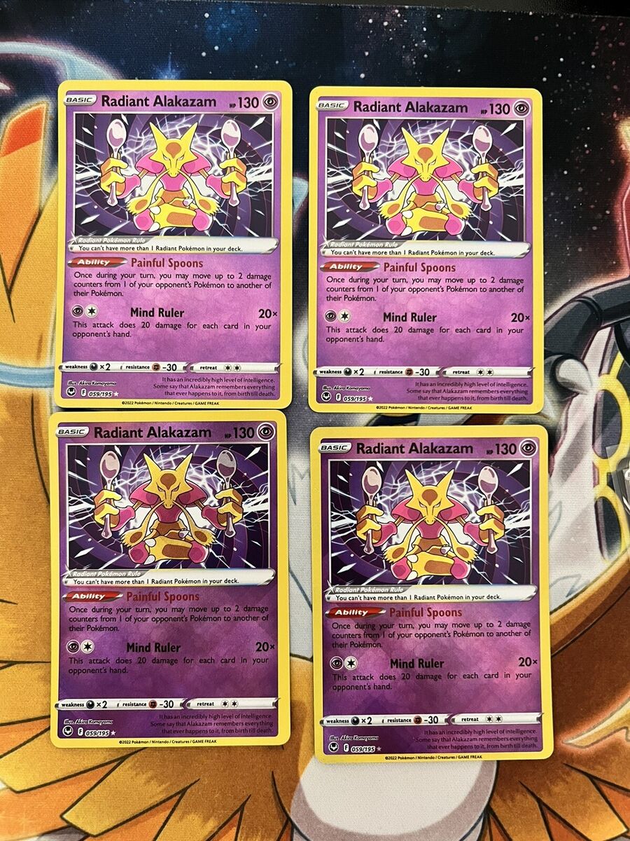 Radiant Alakazam - 059/195 Silver Tempest SHINY Holo Rare Pokemon