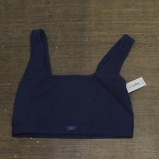 gap Body Womens Logo Comfort Square-Neck Knit Bralette GPW01052 Elysian Blue M