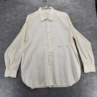 Brioni Roma Dress Shirt Mens 46/18 Long Sleeve Off White Cotton Italy