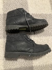 uggs boys booties shoes 2 Gray Black Warm Winter Leather Suede