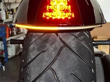 VICTORY HAMMER UNDER FENDER RED LED TURN SIGNAL BAR w/ Tag Mount - Smoke Lens