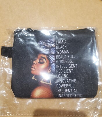 I Am a Black Woman Goddess Small Make Up Bag Cosmetics Zip Purse