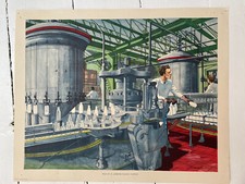 Vintage 1950s UK Macmillan History Geography Print MILK LONDON DAIRY STATION