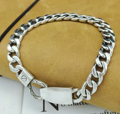 B32 Bracelet Flat Chain 7 mm 20 cm Sterling Silver 925 | eBay