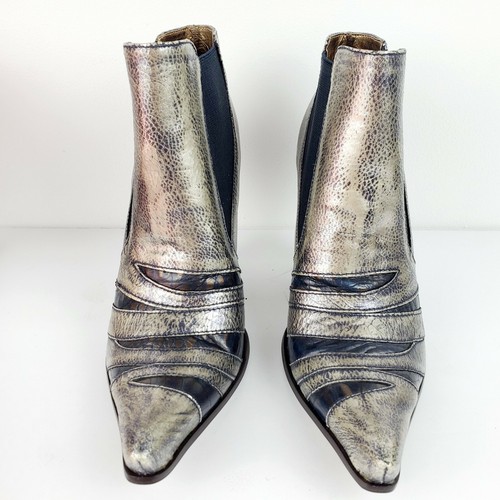 Carlos by Carlos Santana Torch Metallic Leather Booties Size 5.5M LOOK! - Picture 2 of 8