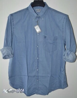 Chemise Jeans Hommes Grande Taille 3XL 4XL 5XL 6XL Calibré Sur Toile Lumière - Photo 1/2