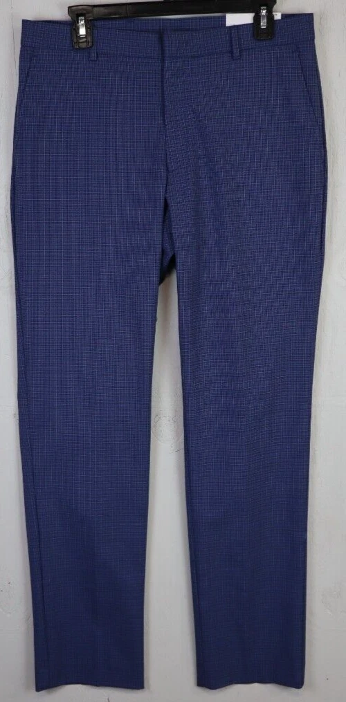 Mens Tommy Hilfiger Stretch Fit Tate Dress Pants Size 32x32 Flat Front Blue