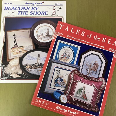 Lot 2 Stoney Creek Cross Stitch Booklets Nautical Lighthouse Ocean Sea Patterns