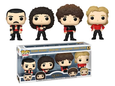 Pack de 4 Figurines - Pop! Rocks - Queen - Freddie Mercury / Deacon / May /Taylo - Photo 1/4