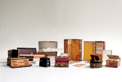 10 very real, detailed antique Louis Vuitton paper craft trunks 1:12 Garret