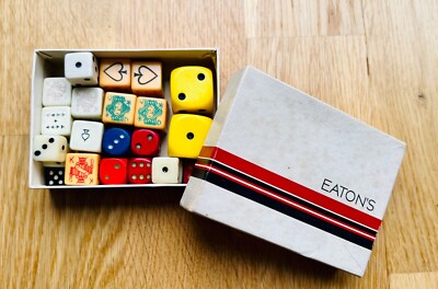 VINTAGE WÜRFEL x 23 IN KARTON - ALLE GRÖßEN - PERFEKT FÜR SPIELE - SAMMLER