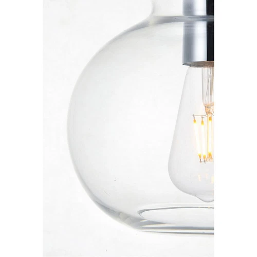 Chandelier Chrome Pendant Lighting Foyer Farmhouse Glass Shades Dining Room - Picture 5 of 5