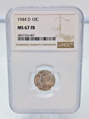 MERCURY DIME 1944 FB 10C MS-67 | $119.99