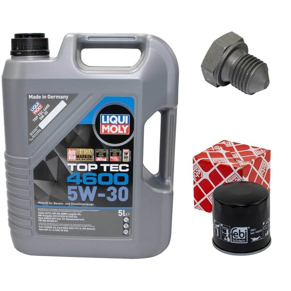 MotoröL Set 5W-30 5 Liter + ÖLfilter + ÖLablassschraube FüR Audi A1 A3 1.4 Tfsi-image