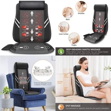 Back Body Massager Heated Shiatsu Kneading Vibration Massage Cushion Pain Relief