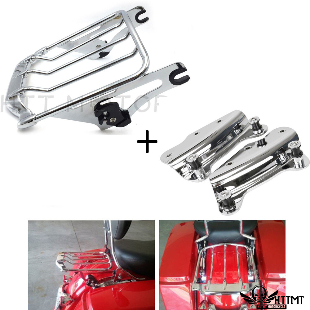13日　にんにん Detachable Two-Up Air Wing Luggage Rack Docking For Harley Touring