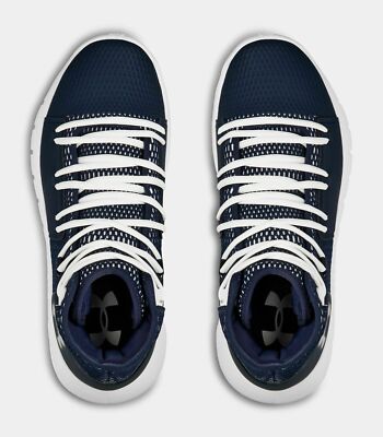 10.5 Mens Under Armor HAVOC EUC Navy High-Top Sneakers with White Laces Under Armour Men main image 3
