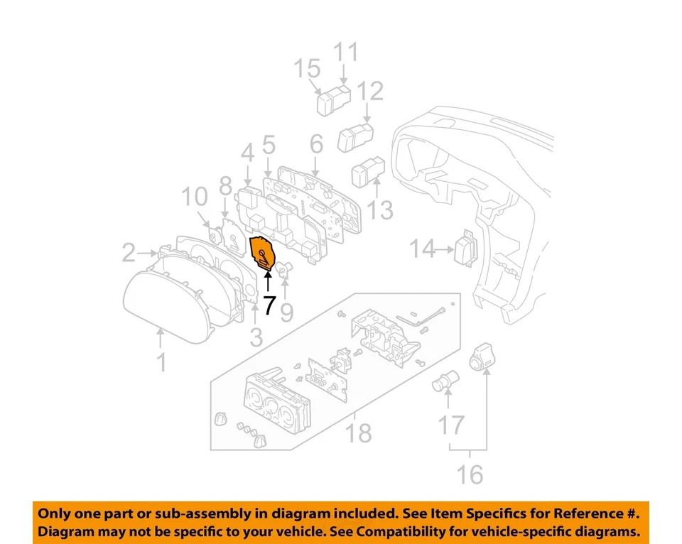 Medidor de velocímetro usado se adapta a: Subaru Legacy Cluster 2002 mercado de EE. UU. MT con tacómetro Foto 3 de 4