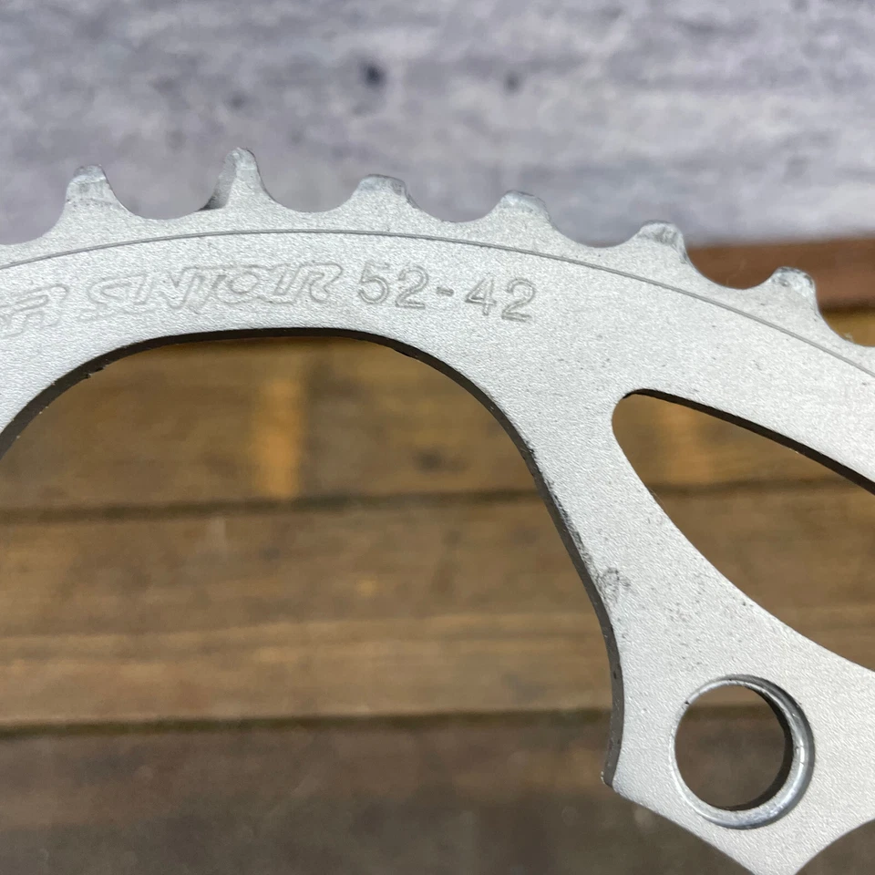Plato Suntour Vintage 52 Dientes 130 BCD 52t Aleación Plata Anodizado Años 90 00 Foto 3 de 4