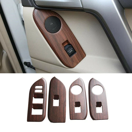 For Toyota Prado Fj150 2010-2021 Wood Grain Door Window Switch Panel Cover Trim - Picture 2 of 3