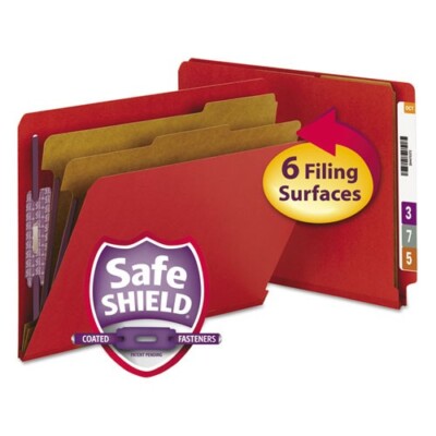 Smead 26783 End Tab Classification Folders Letter Size 2 Divider 6 Section 10 Pc