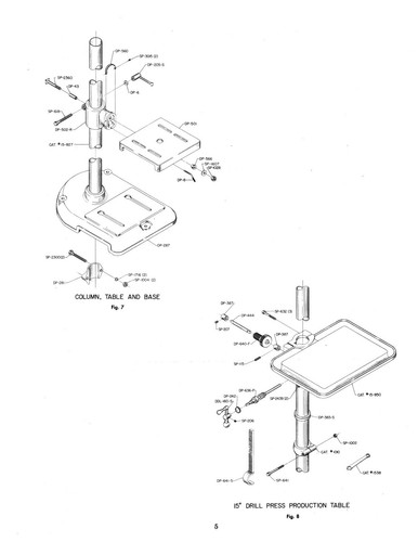 Delta Rockwell 15-086, 1123, 1124 15" Drill Press Op & Parts Manual #1917 - 第 6/9 張圖片