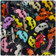 12 or 24 Car buttons, assorted car shank buttons crafts plastic cars GROUP C
