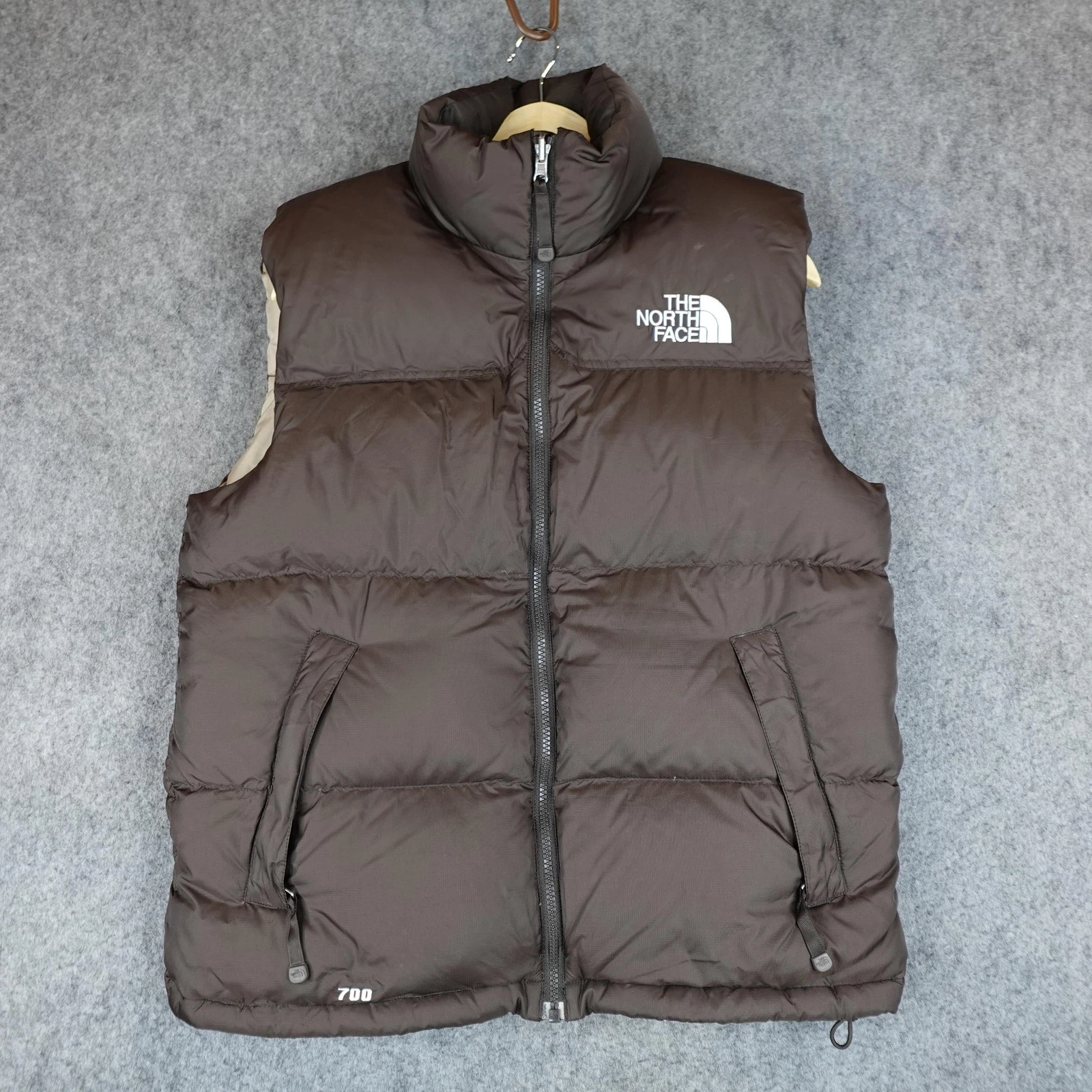 Vintage The North Face Vest Mens Medium Brown 700 Down Nuptse Puffer 2007 Y2K