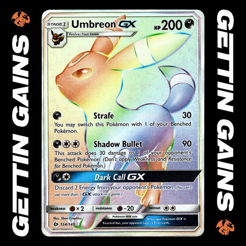 Umbreon GX - 154/149 - Secret Rare - Sun & Moon Base Set - Pokemon Card - NM/M