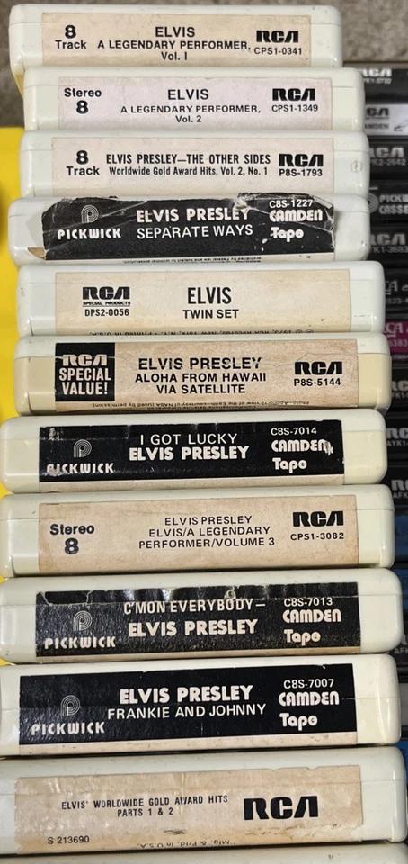Huge Lot of 63 Elvis Presley cassette tapes 8 Track Tapes And 15 blank cassettes Foto 3 de 4