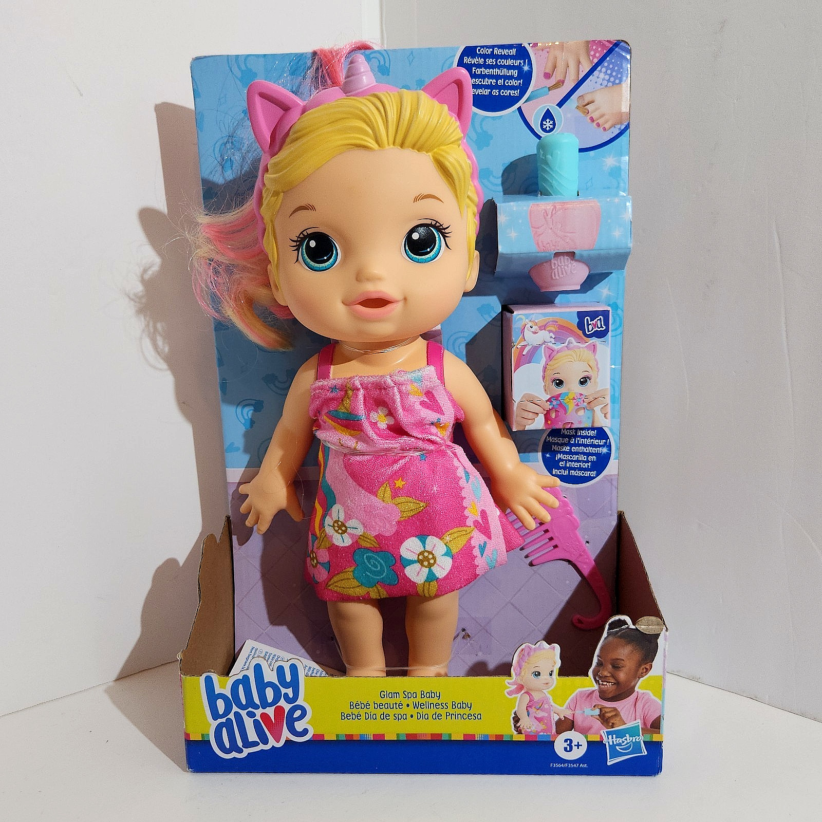 Baby Alive Glam SPA Unicorn Baby Doll Blonde New Spa Baby Do