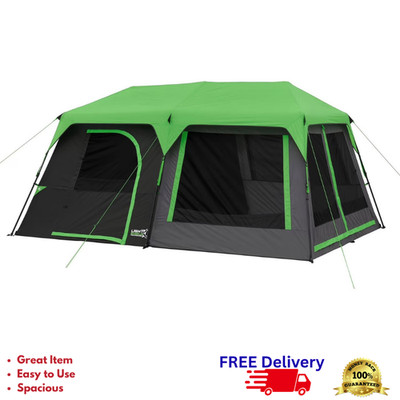 10 Person Instant Cabin Tent Dark Room Light Shield 14x10 w/ Rainfly