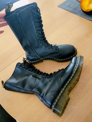 Dr. Martens Größe 38 Doc Martens 14 Loch Schwarz High Leder Neu ungetragen 