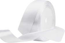 Weiss Satinband 25mm x 22 Meters Stoffb&auml;nder f&uuml;r Geschenkverpackungen, Blumenstr