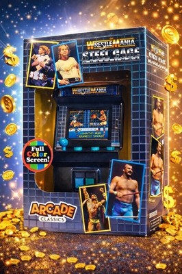 WWE Mini Arcade Classics Wrestlemania Steel Cage Challenge New