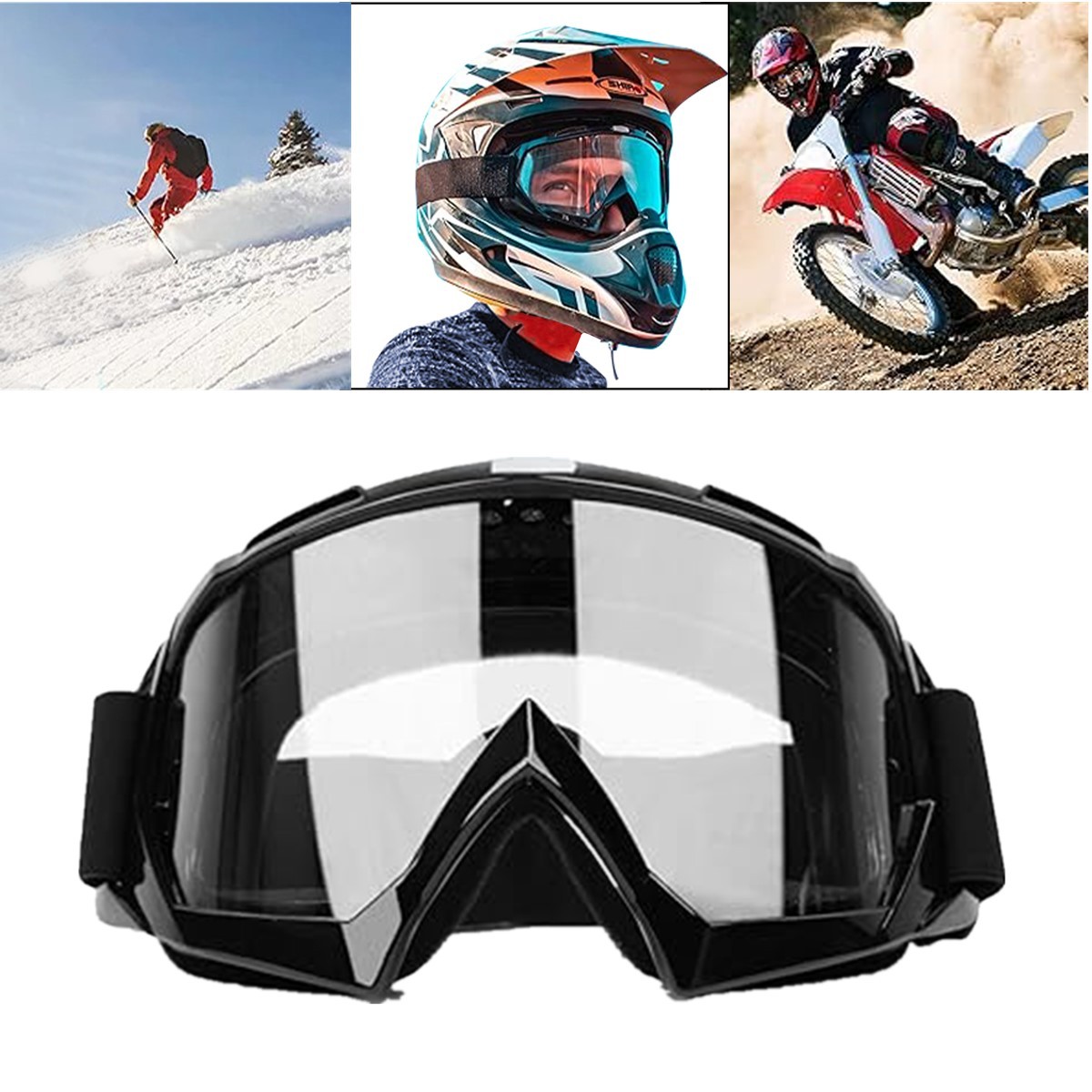 adjustable snowboard mx sport ski motocross helmet goggl Motorcycle Goggles for Men Women MX Racing Dirt Bike ATV Fit Over Glasses  Skiing