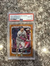 2024 Topps Cosmic Chrome Julio Rodriguez 58 Orange Galactic Refractor /25 PSA 10