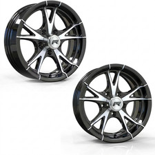 2pcs Aluminum Trailer Rims Wheel 13x5 5x4.5 Black Machine Faced Only Wheel
