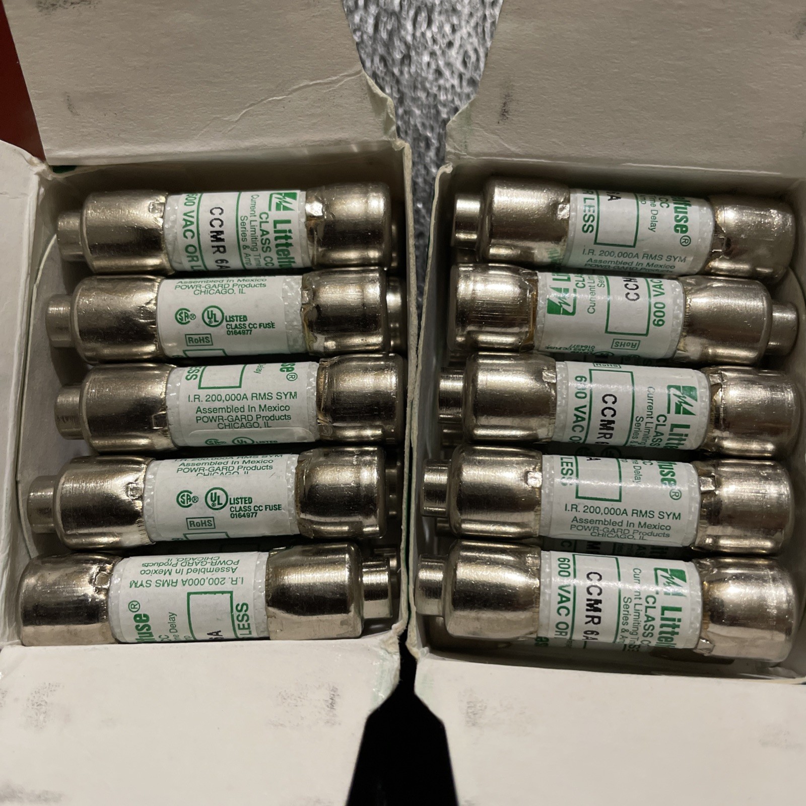 10*in box CCMR-20 Littelfuse 20 Amp 600V Time Delay Fuse CCMR020 "LOT OF 10" USA