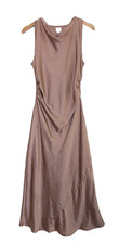 Joie x Revolve Satin Cowl Neck Maxi Dress M Bronze Formal Bridal Cocktail Party