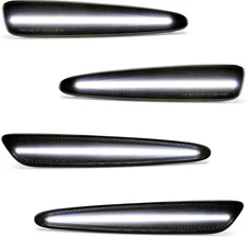 LED White Side Marker Lights for Chevy Corvette C6 2005-2013 Front Rear Smoked.