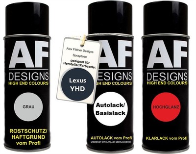 Spraydose Set für Lexus YHD Botany Blue Perl Metallic Autolack Klarlack Grundier