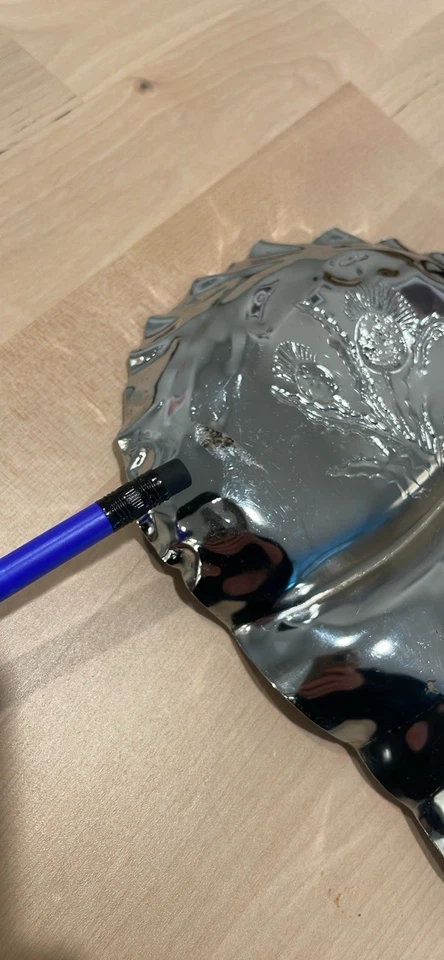 Винтажный 1940-1950-х годов чертополох цветок разделенный поднос для безделушек | ювелирных изделий поднос - Изображение 4 из 4