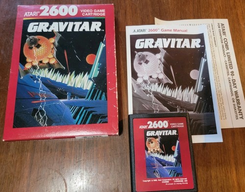 GRAVITAR Atari 2600 1988 CIB (Box Cartridge Manual) Clean FANTASTIC Shape