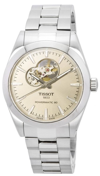 Tissot T-Klassisch Gentleman Powermatic 80 Offenes Herz Sunray Dial Herrenuhr-image